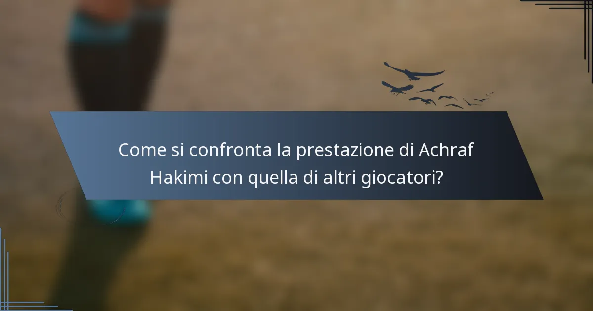 Come si confronta la prestazione di Achraf Hakimi con quella di altri giocatori?