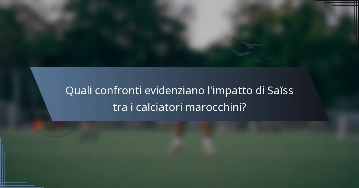 Quali confronti evidenziano l'impatto di Saïss tra i calciatori marocchini?